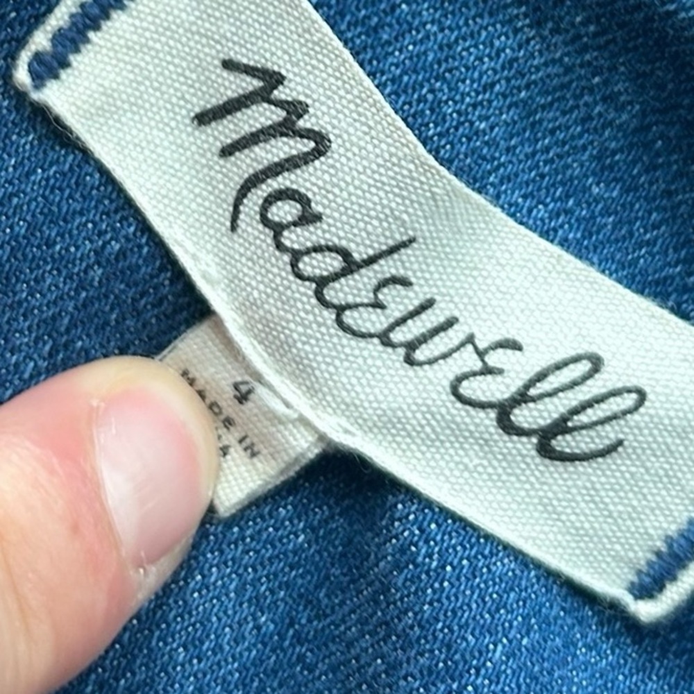 Madewell Blue Denim Dress long sleeve Size 4 - Picture 3 of 7